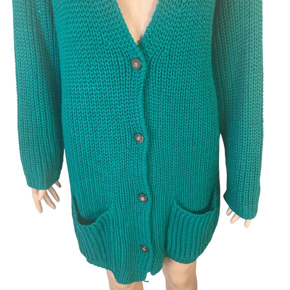 Vintage Reed Hunter Cardigan Womens Small Wool Blend Green VNeck - Picture 4 of 15
